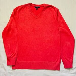 Banana Republic Factory Men’s Orange V-Neck Cotton Sweater Size Medium